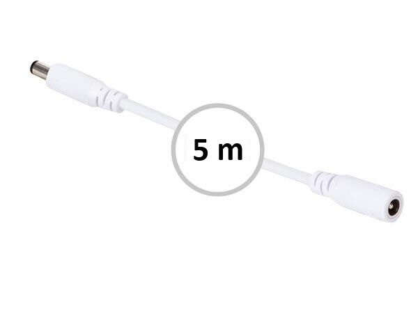 Product thumbnail WIT VERLENGSNOER MET DC-CONNECTOR | 5.5mm – 2.1mm | 5 meter