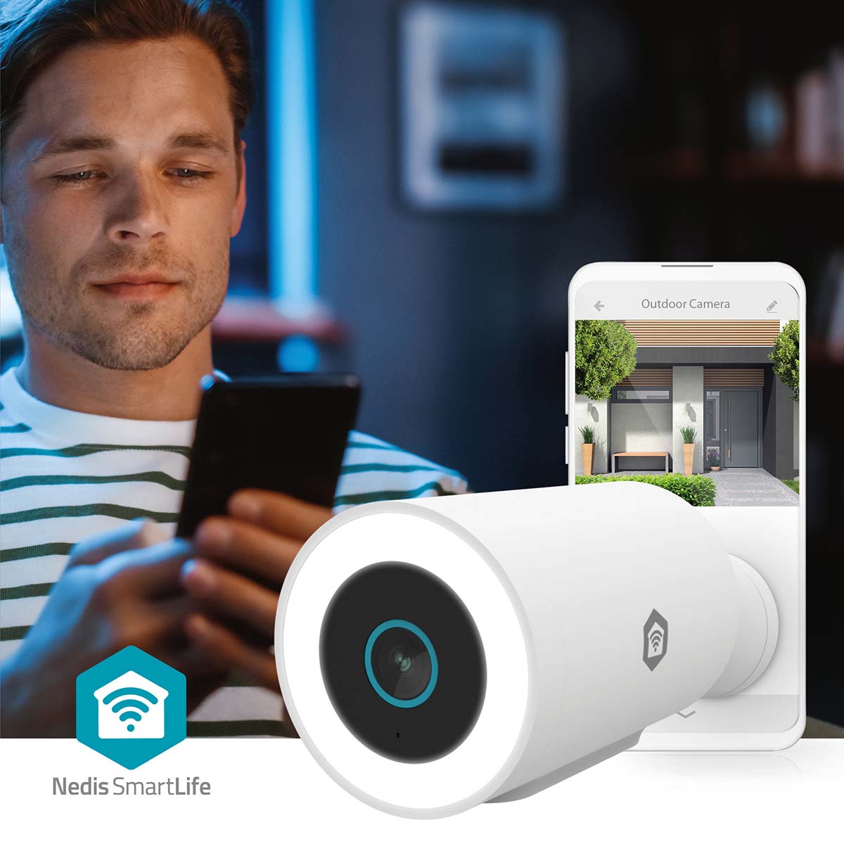 SmartLife Camera voor Buiten | Wi-Fi | 3MP | 1296p | IP65 | Wit - Afbeelding 3