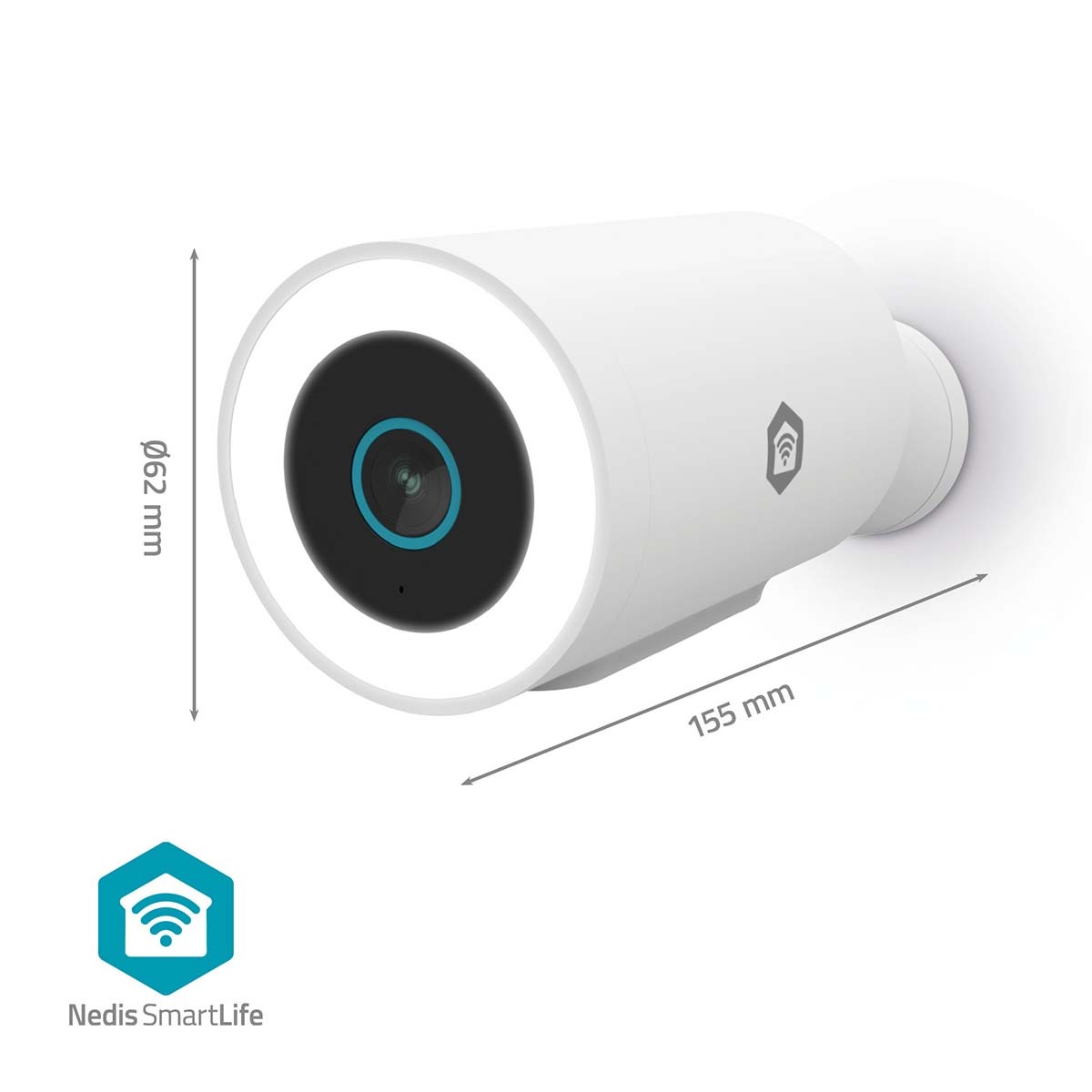 SmartLife Camera voor Buiten | Wi-Fi | 3MP | 1296p | IP65 | Wit - Afbeelding 2