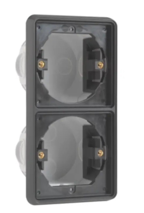 Product thumbnail Niko Hydro Zwart Inbouwdoos 2V Verticaal