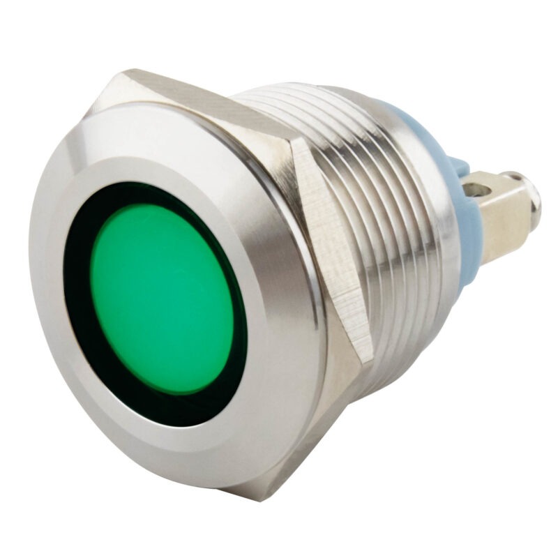 Product thumbnail LED 6-24V INDICATIELAMP GROEN IP67 19mm