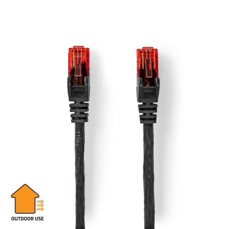 Product thumbnail CAT6 UTP Netwerkkabel | 50 meter | RJ45 Male - RJ45 Male | Zwart | Outdoor