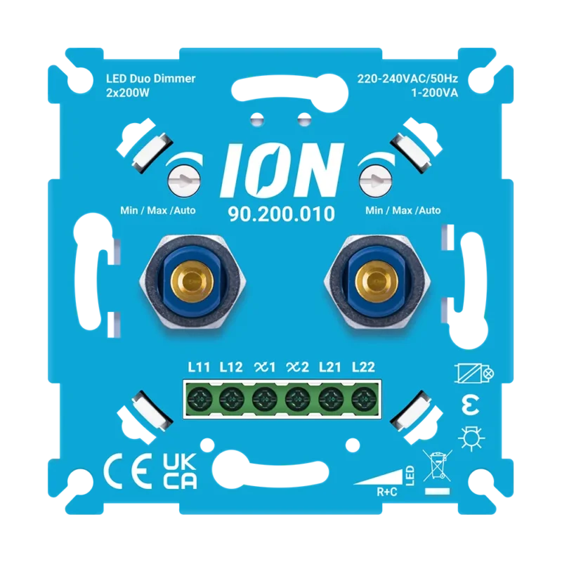Product thumbnail ION | Inbouw Duo LED dimmer | 2 x 200 Watt