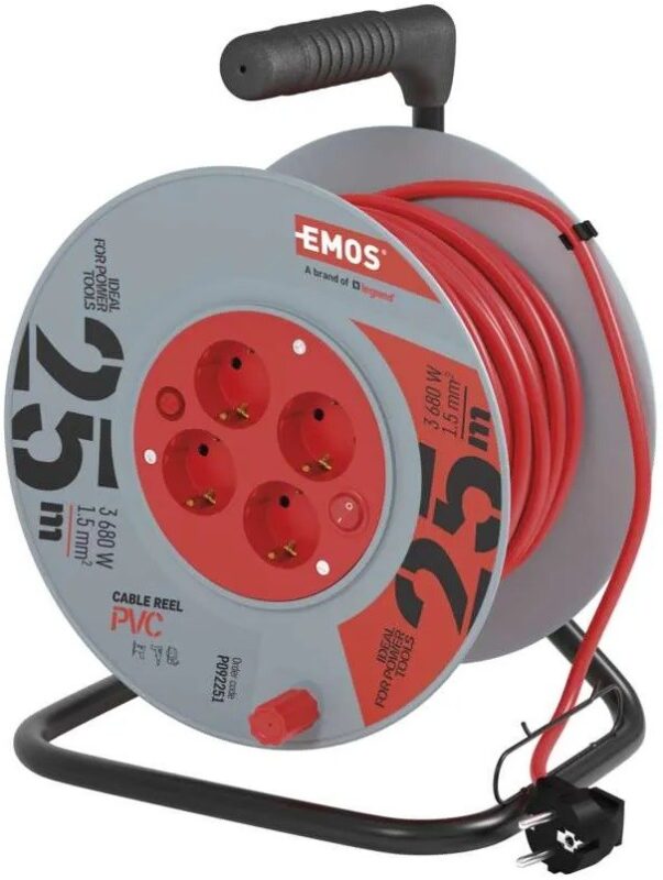 Product thumbnail Kabelhaspel 25 meter 3x1,5mm² H05 VMVL ROOD