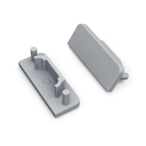 ALUMINIUMKLEURIG EINDSTUK VOOR LEDSTRIP PROFIEL 24MM ZONDER KABEL-OPENING