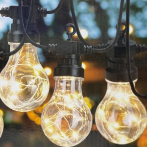 LED-FEESTSLINGER MET 20 WARMWITTE LED-LAMPEN HELDER KOPPELBAAR