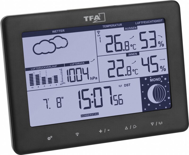 Product thumbnail TFA Elements DCF weerstation met draadloze sensor zwart