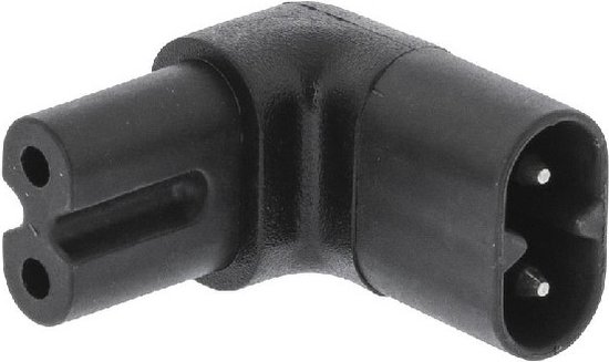 Product thumbnail Haakse Verloopstekker C7 Male - Female Zwart