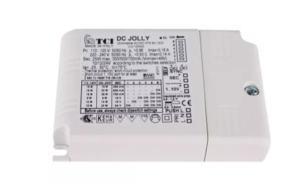 Product thumbnail TCI 122420 DC Jolly 1-10V push and dim multifunctionele LED driver