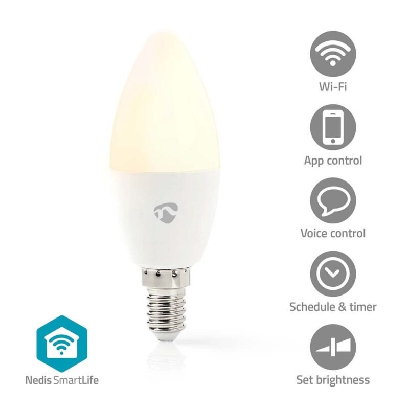 Product thumbnail SmartLife LED Kaars | Wi-Fi | E14 | 470 lm | 4.9 W | Warm tot Koel Wit | 2700K - 6500K + RGB