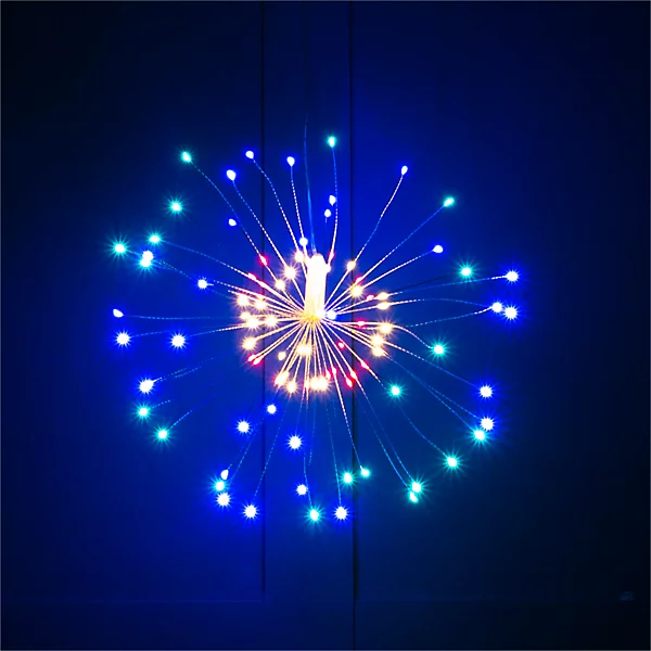 Product thumbnail St. Helens Lighting Vuurwerk Kerstverlichting met 40 strings gekleurde 80 LED Lampjes - Ø30 cm