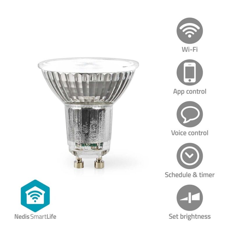 Product thumbnail Wi-Fi Smart LED-Lamp | Warm Wit | GU10 | 345LM | 2700K - 6500K + RGB
