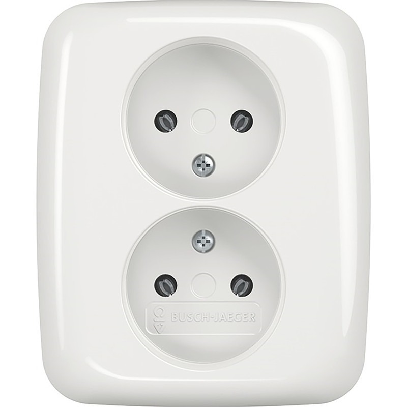 Product thumbnail Busch-Jaeger | SI Reflex | Wandcontactdoos 2-voudig Zonder Randaarde | Alpinwit