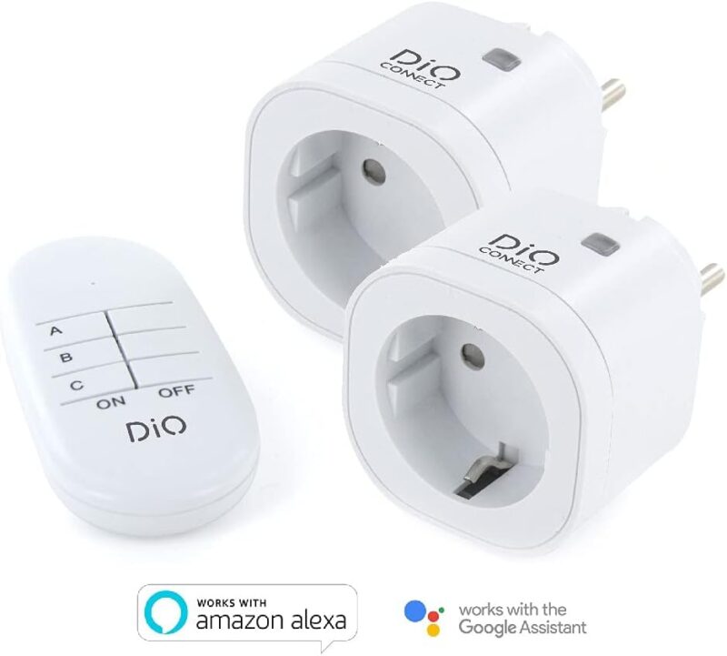 Product thumbnail Dio 1.0 | Handzender + Stopcontact Schakelaar | Wifi | 2 Stuks | 3000W | Wit