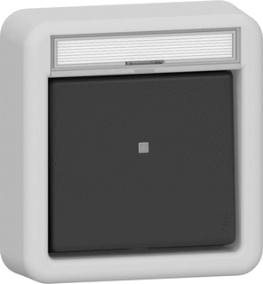 Product thumbnail Gira Spatwaterdichte schakelaar dubbelpolig + LED controlelamp (bovenkap)