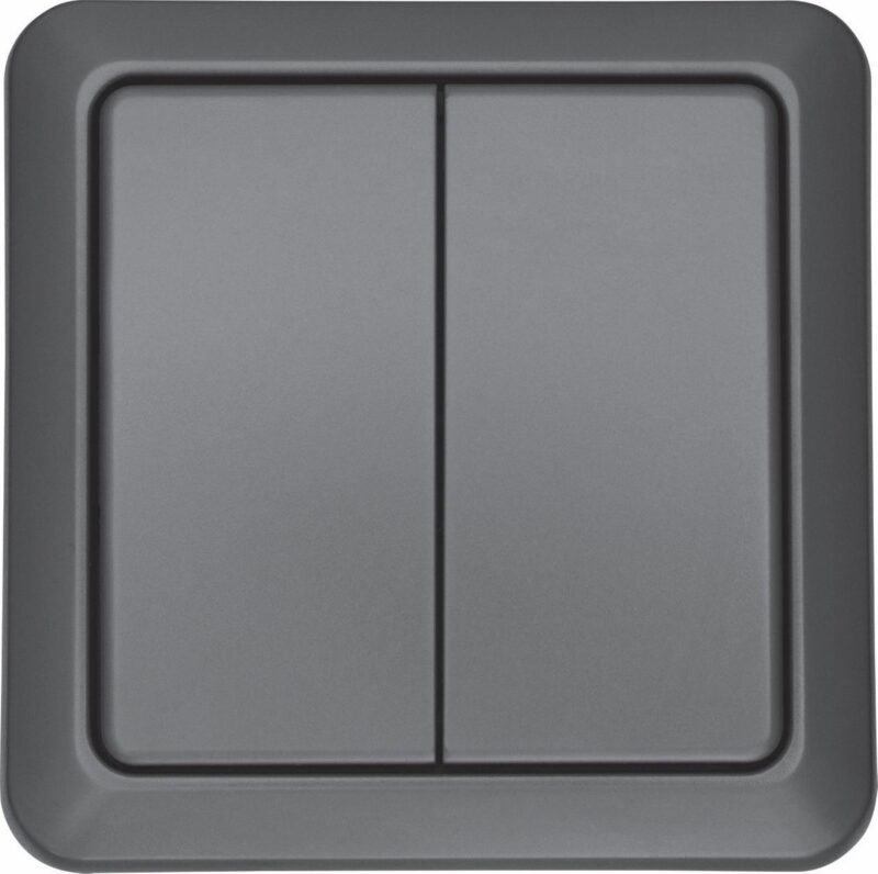 Product thumbnail KlikAanKlikUit | Draadloze Wandschakelaar | Dubbel | Antraciet | AGST-8802