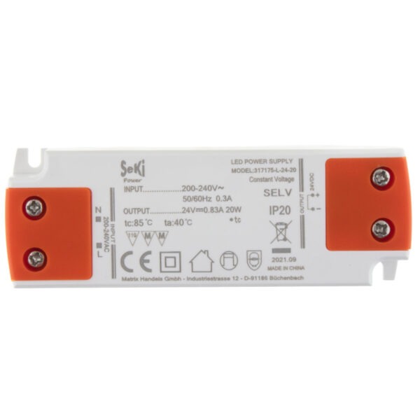 Seki | LED-voeding | 20W | 24VDC | Compact Model - Elektroportaal