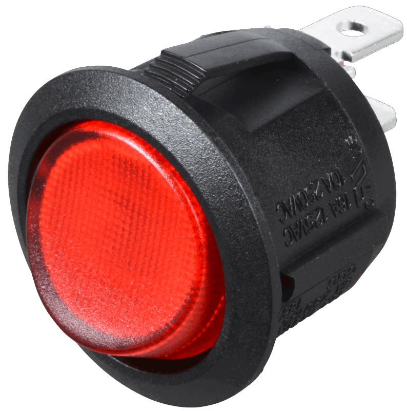 Product thumbnail VERLICHTE ROCKERSCHAKELAAR - ROOD - 1P- 230V - NEON
