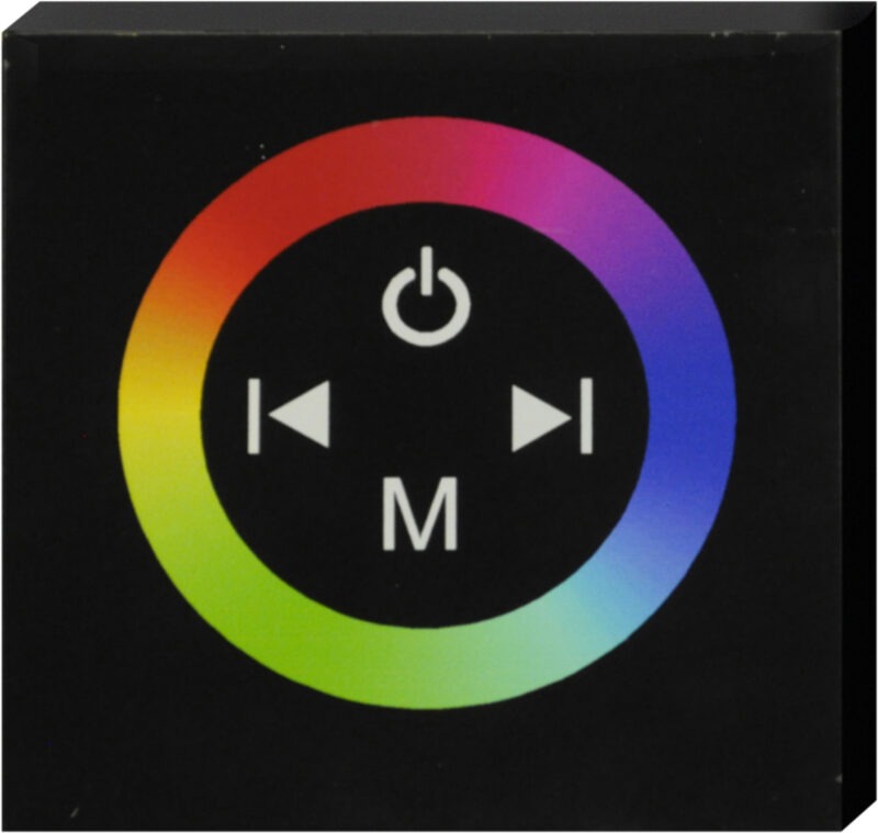 Product thumbnail NJD | Glas Touch Paneel Controller RGB | Kleurenwiel | Zwart