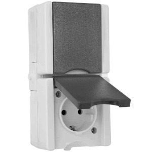 Product thumbnail KOPP SWD OPBOUW WCD RA DUBBEL VERTIKAAL IP44 GRIJS