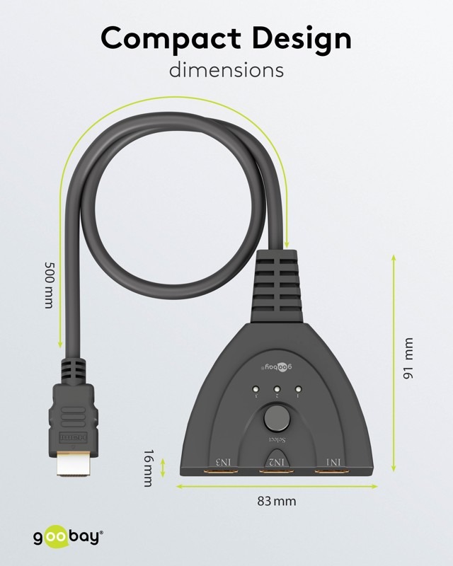 HDMI-Switch | 3 poort(en) | 1 x HDMI Output / 3x HDMI Input | 4K@30Hz - Afbeelding 5