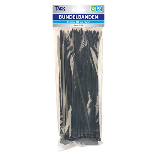 Product thumbnail HQ Bundelbanden | 4.5 x 250mm | 100 stuks | UV-bestendig | Zwart