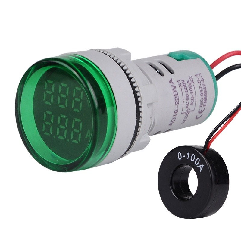 Product thumbnail INBOUW AC METER 500V 100A 22MM GROEN