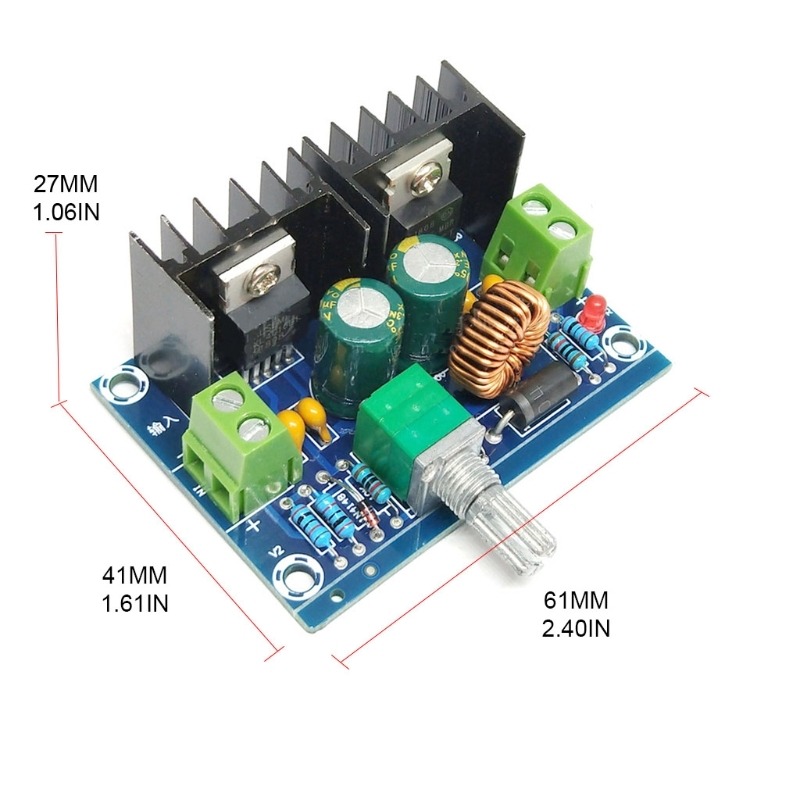 DC STEP DOWN CONVERTER 8A MET POTMETER - Afbeelding 2