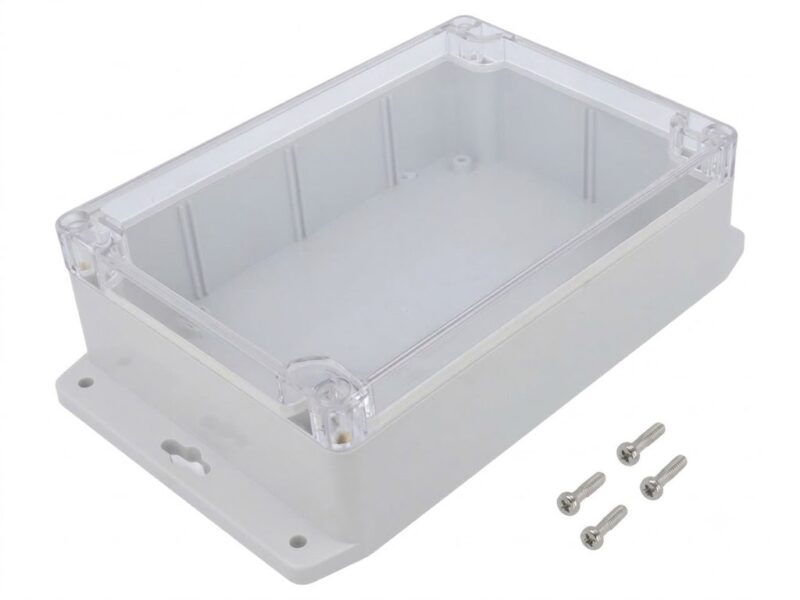 Product thumbnail WATERBESTENDIGE ABS-BEHUIZING | 171x121x55mm | MONTAGEFLENS | TRANSPARANTE DEKSEL | IP67