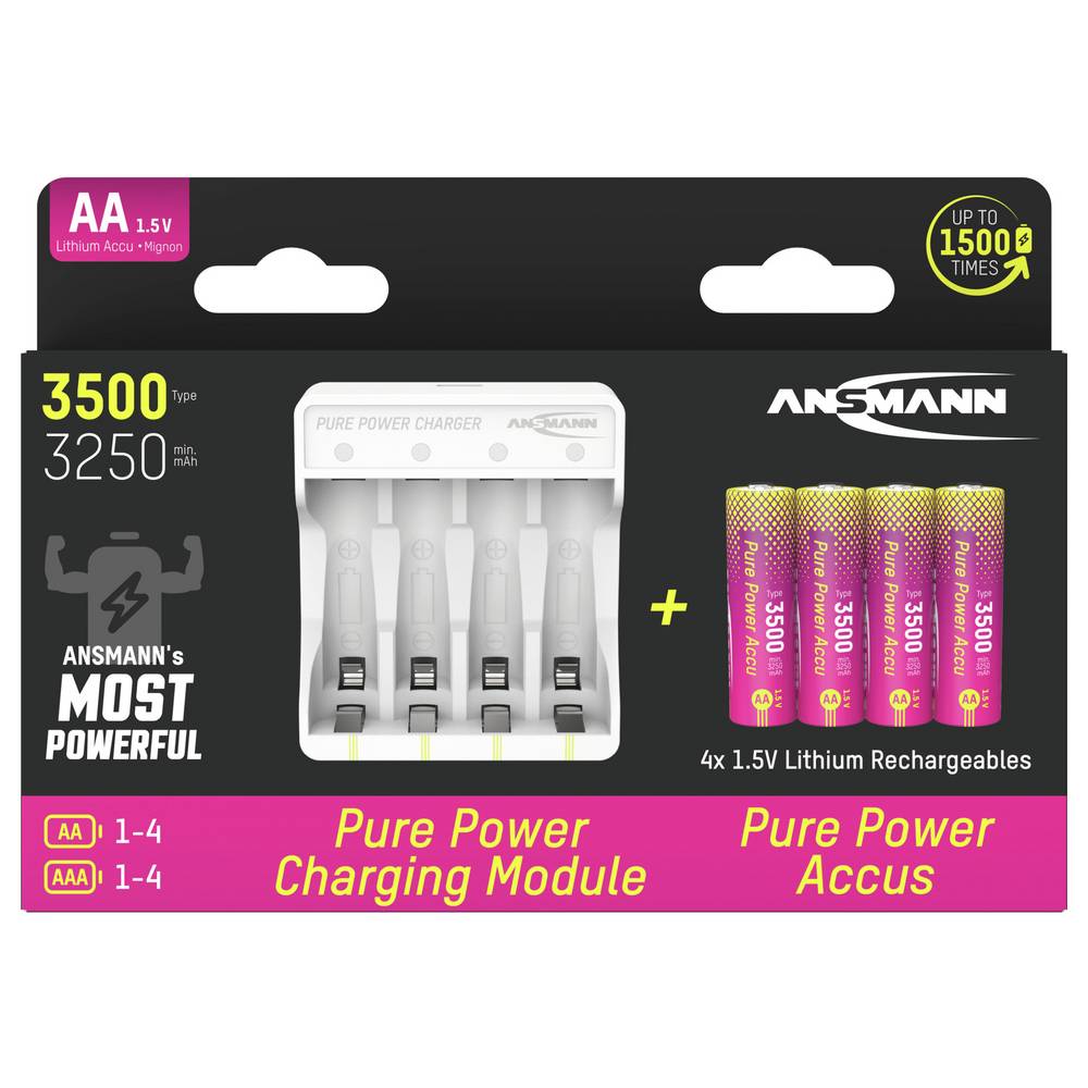 ANSMANN PURE POWER LADER INCL. 4× AA LITHIUM 3500mAH - Afbeelding 3