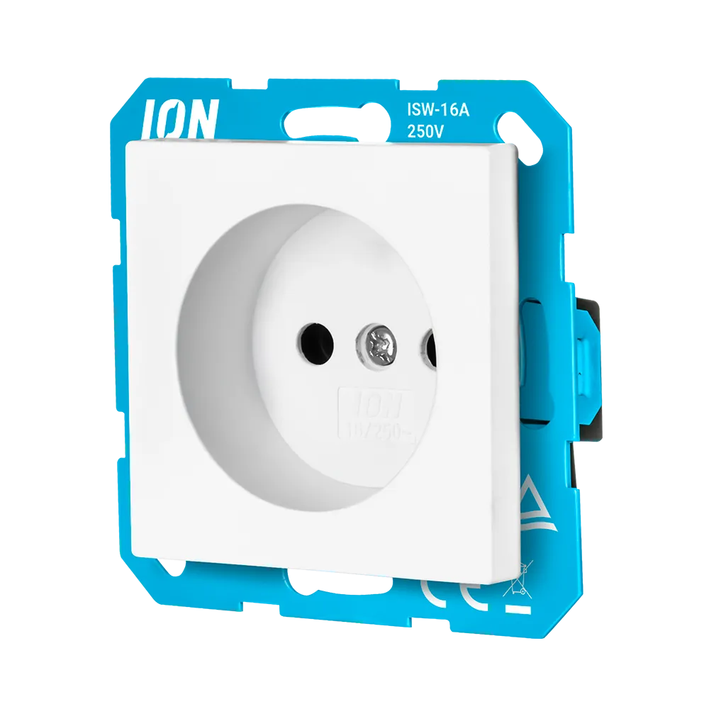 ION | Wandcontactdoos met kinderbeveiliging zonder randaarde | D1/J1/V1 | Glanzend Wit - Afbeelding 2