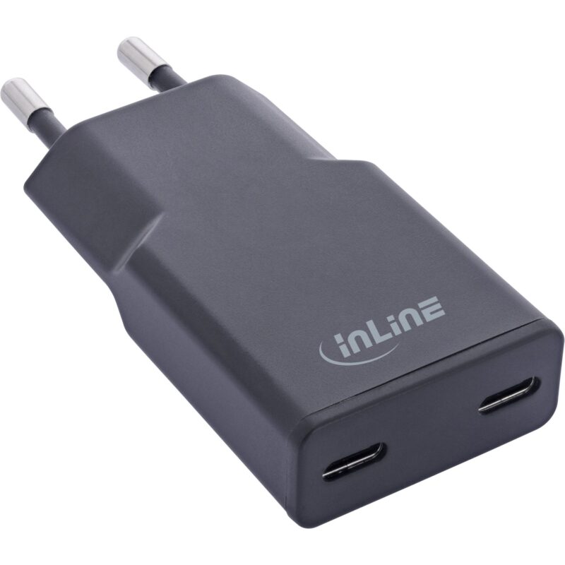 Product thumbnail InLine | USB Snellader | 30W | 3A | 2 x USB-C | Zwart
