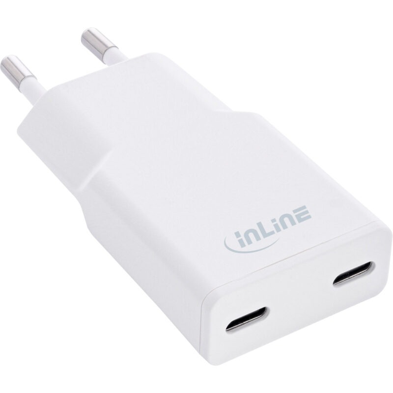 Product thumbnail InLine | USB Snellader | 30W | 3A | 2 x USB-C | Wit