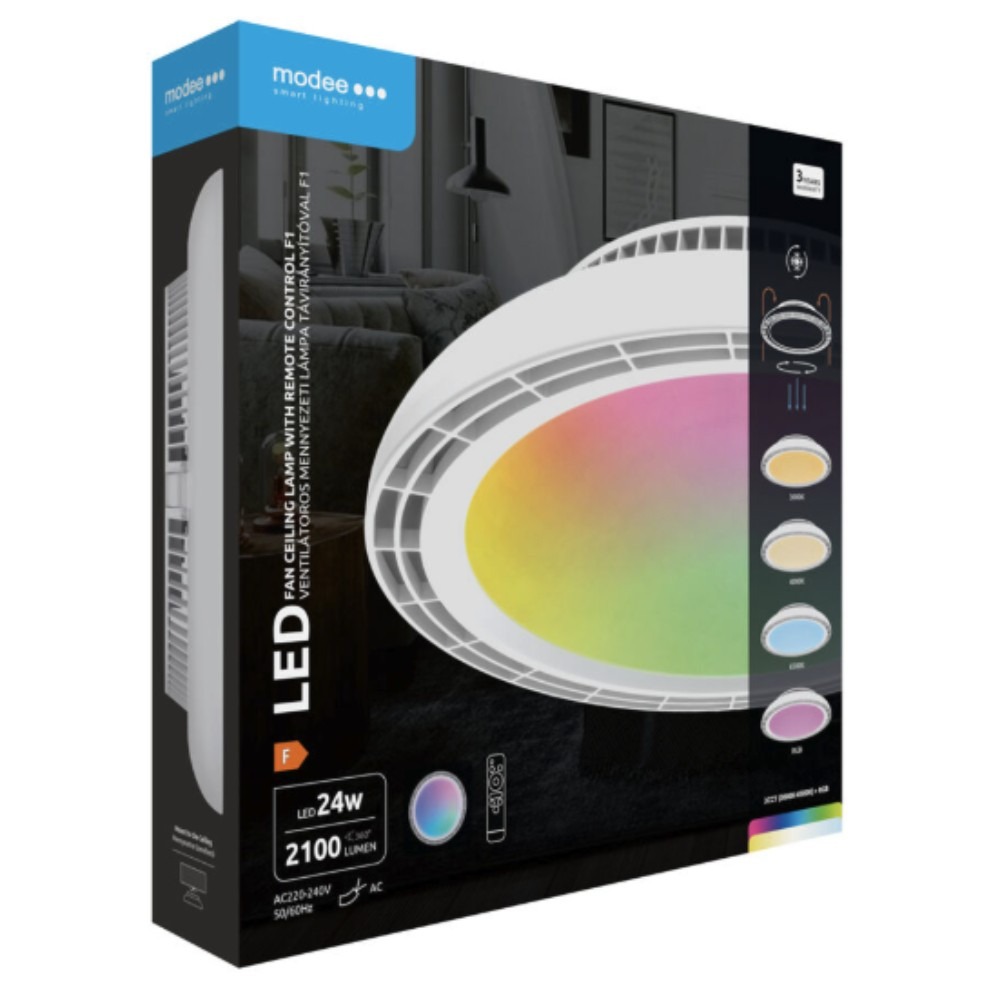 RGB+CCT LED-PLAFONNIERE MET VENTILATOR EN AFSTANDSBEDIENING - Afbeelding 8