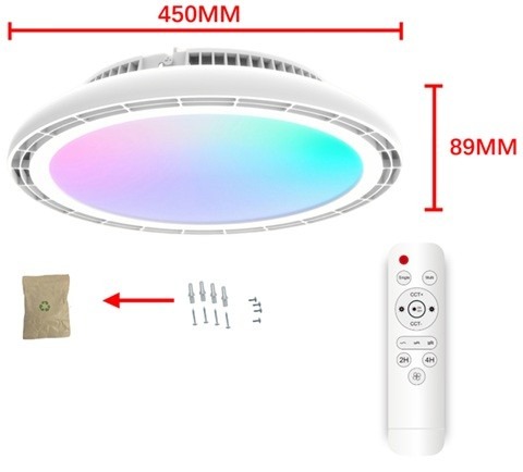 RGB+CCT LED-PLAFONNIERE MET VENTILATOR EN AFSTANDSBEDIENING - Afbeelding 7