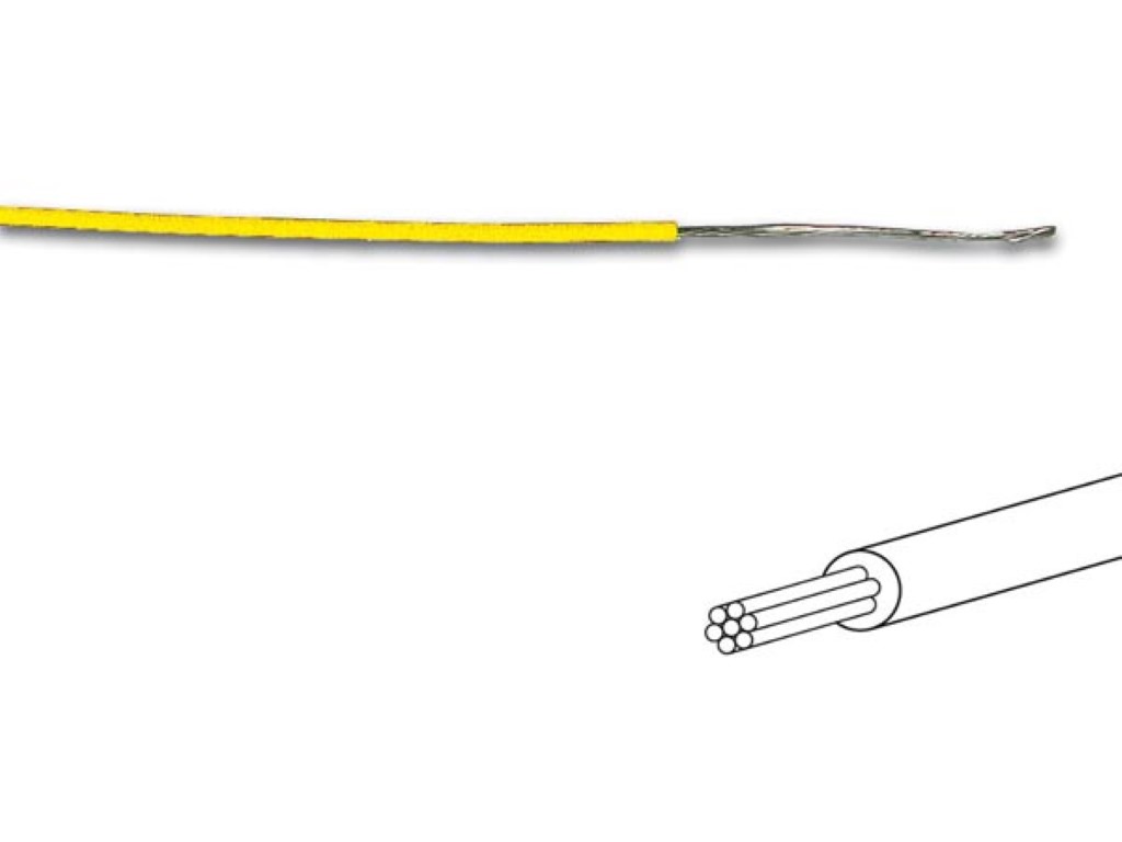 Montagesnoer soepel 100 meter - 0.2 mm² - geel
