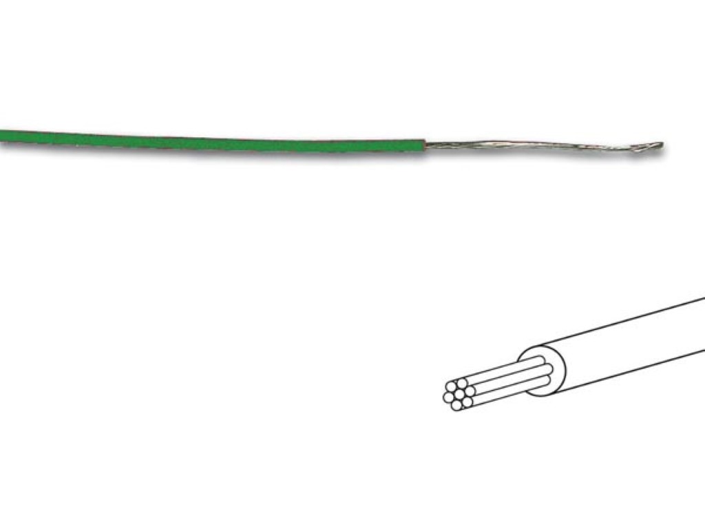 Montagesnoer soepel 100 meter - 0.2 mm² - groen