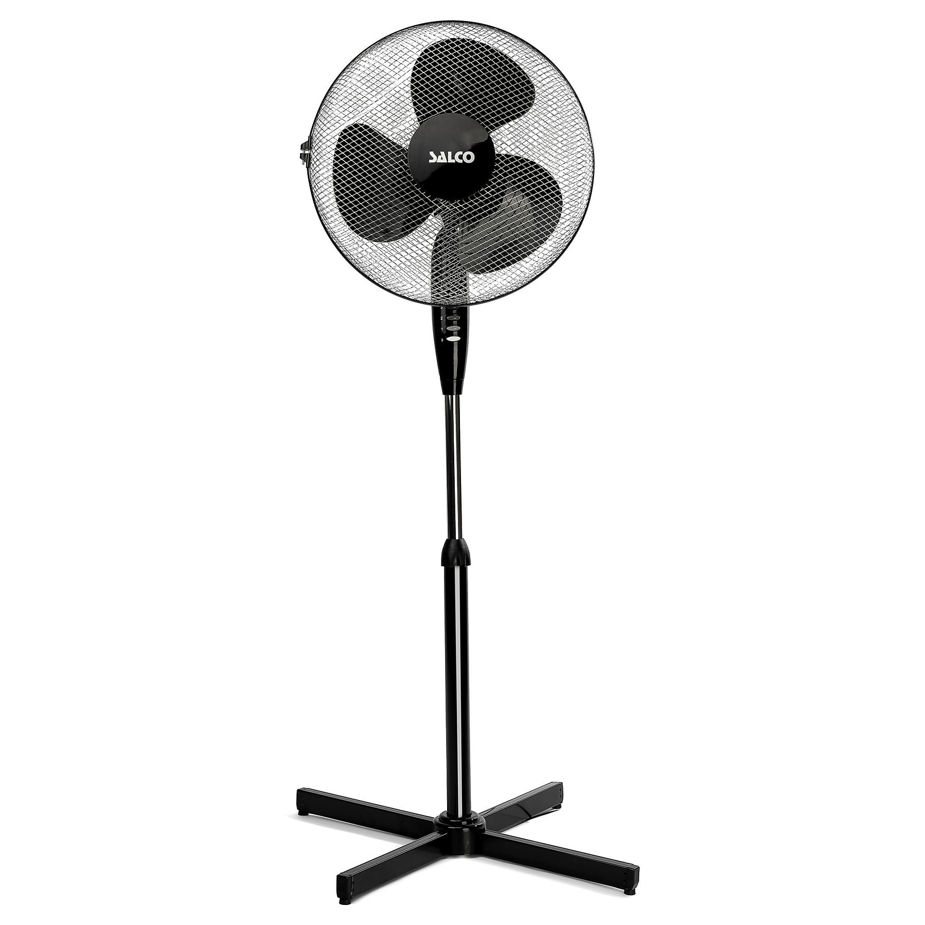 STATIEF VENTILATOR 16" - 40CM - 3 STANDEN ZWART