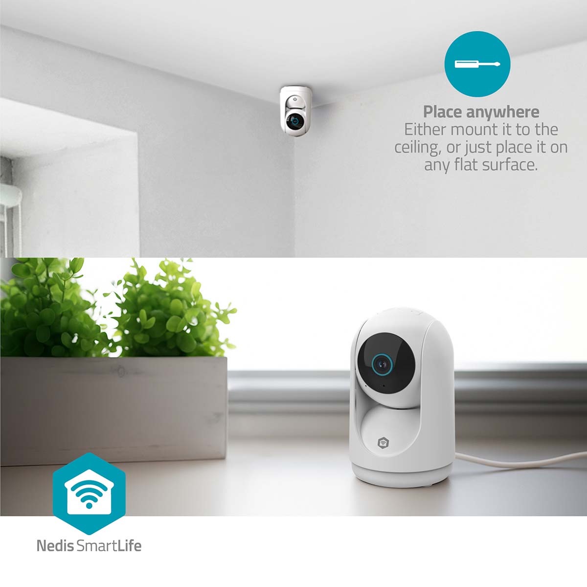 SmartLife Camera voor Binnen | Wi-Fi | Full HD (2304x1296) | Pan tilt | Nachtzicht | Wit - Afbeelding 4