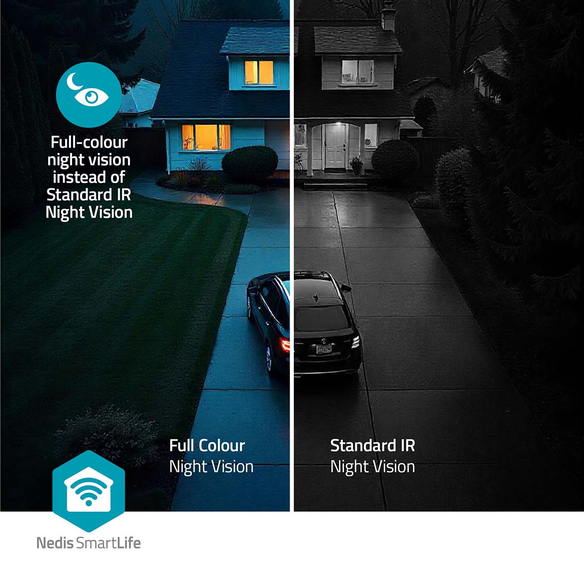 SmartLife Camera voor Buiten | Wi-Fi | Full HD 3MP | IP65 | Nachtzicht | Wit - Afbeelding 3