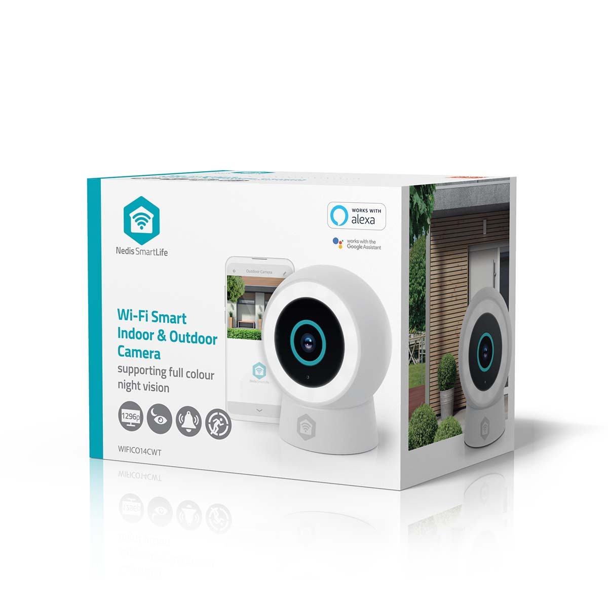 SmartLife Camera voor Buiten | Wi-Fi | Full HD 3MP | IP65 | Nachtzicht | Wit - Afbeelding 2