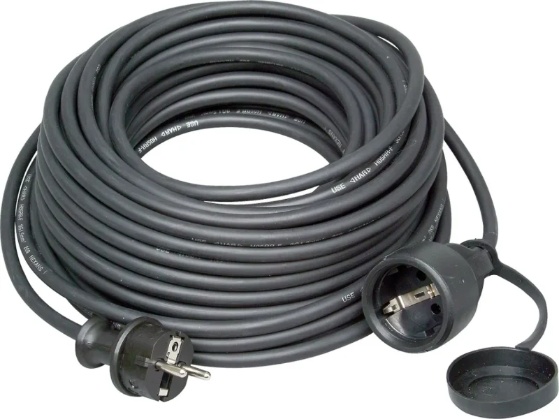 Product thumbnail Rubber Verlengsnoer | H05RR-F |  3x1,5mm | 25 Meter | Zwart | IP44