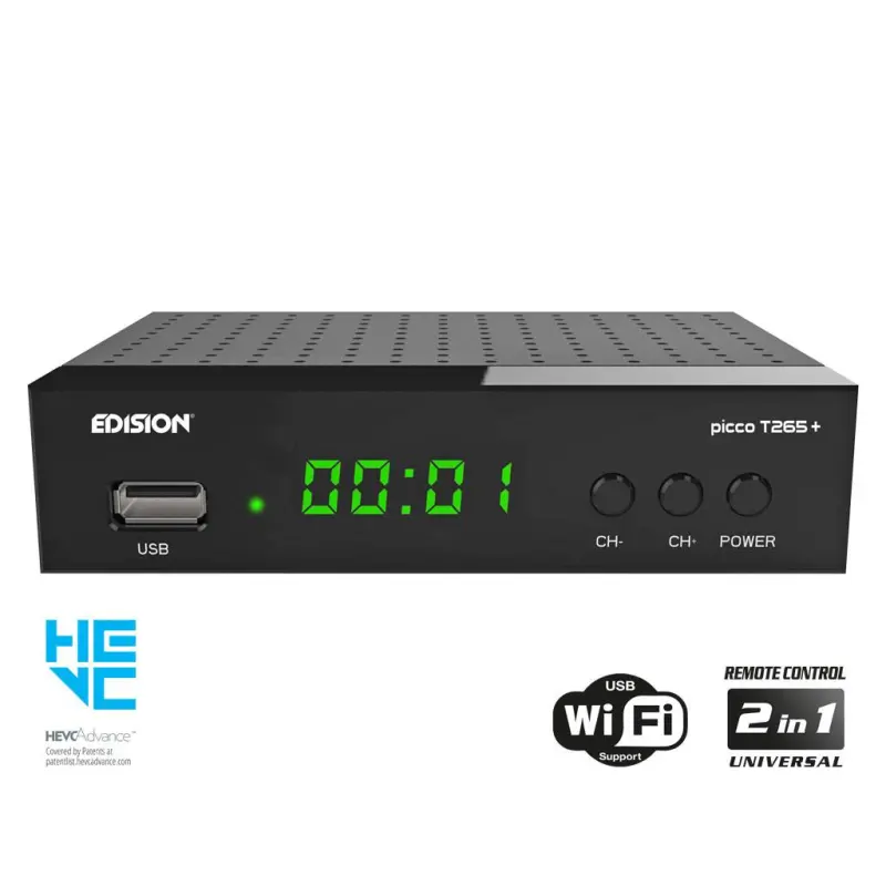 Product thumbnail Edision | Proton | Free-To-Air DVB-T2 ontvanger | H.265