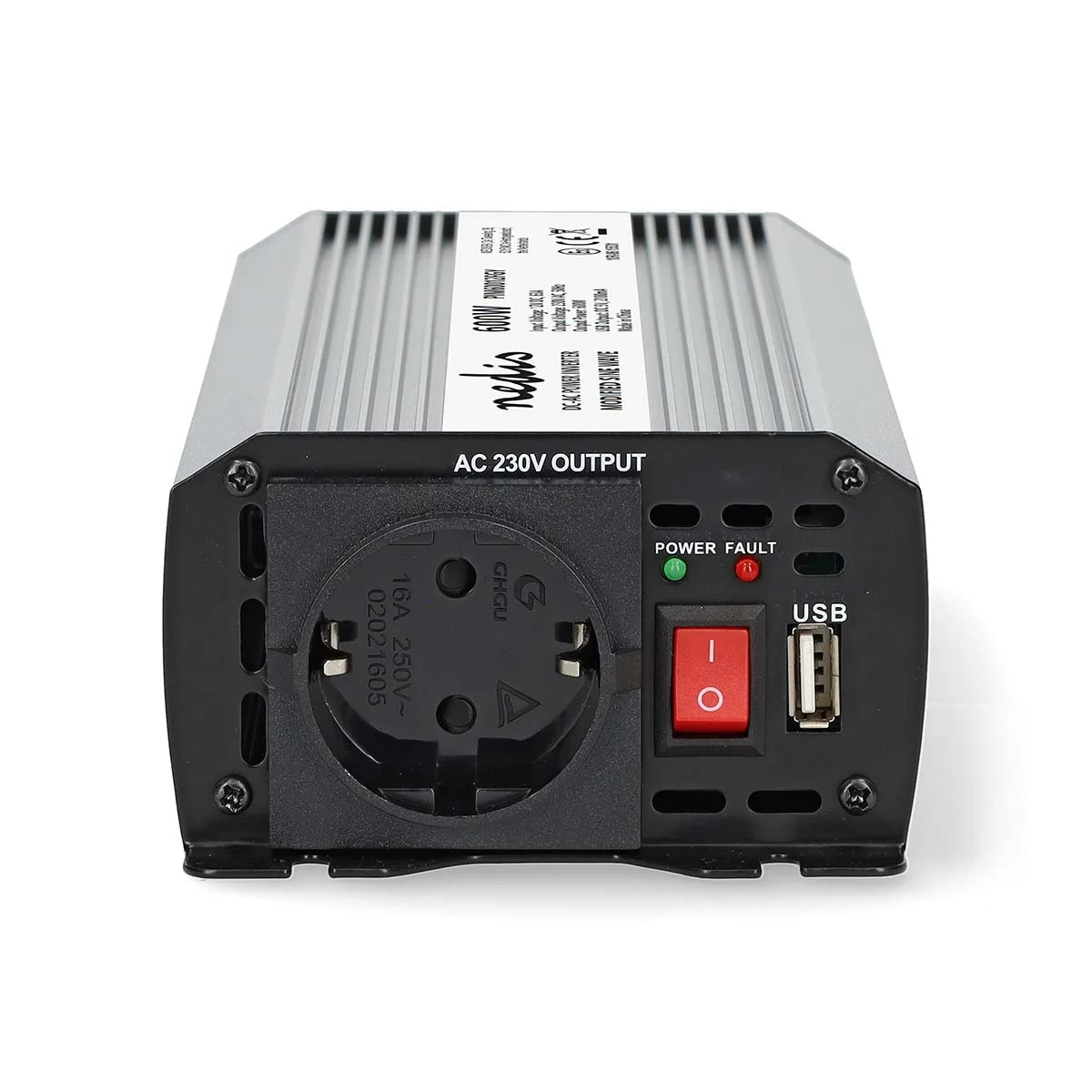 600W 12VDC IN / 230VAC UIT INVERTER MET GEMODIFICEERDE SINUSGOLF - Afbeelding 3