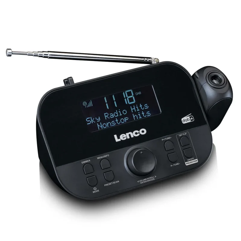 Product thumbnail LENCO CR-615BK WEKKERRADIO FM / DAB MET PROJECTIE