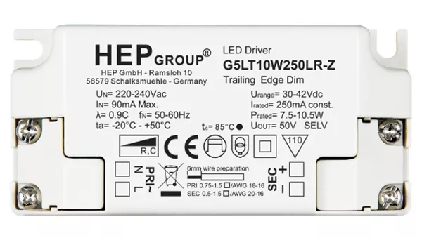 Product thumbnail DIMBARE LED-DRIVER | 250mA | 7,5W TOT 10,5W | G5LT10W250LR-Z