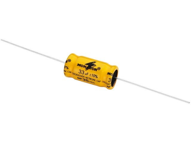 Product thumbnail Elco axiaal 33uF/35V 12x26mm bipolair