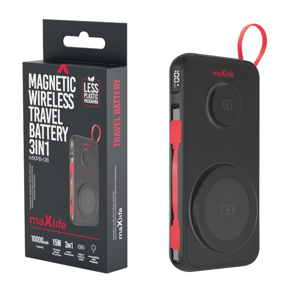 MAXLIFE POWERBANK MAGSAFE 10.000 mAh 3 IN 1 - Afbeelding 3